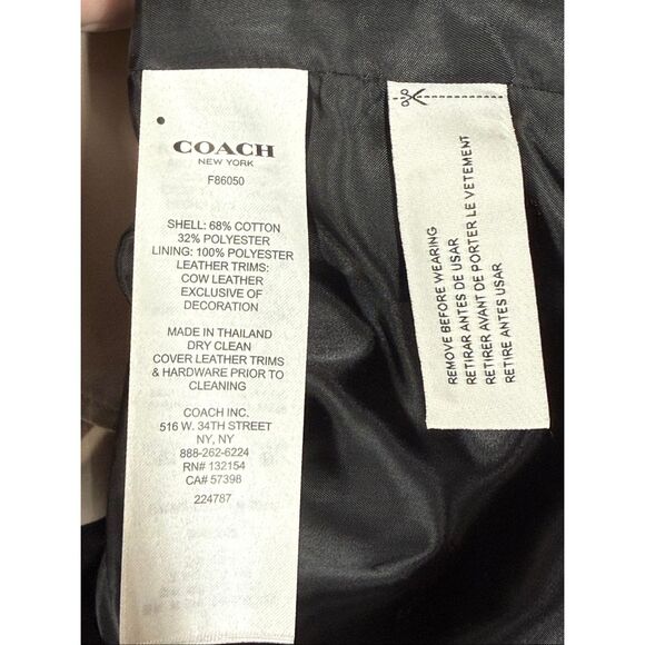 Coach Women Solid Short trench coat 29" length color porcelain size large NWT - Picture 11 of 16